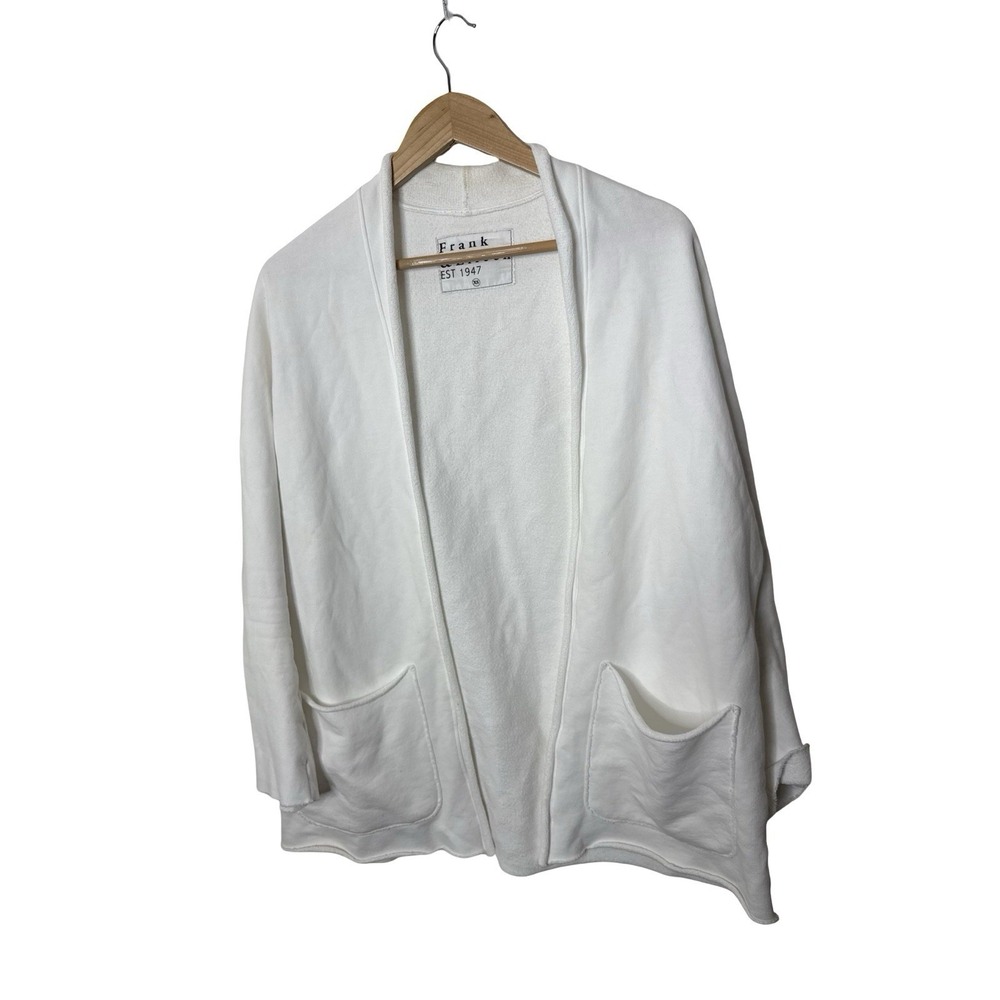 Frank & Eileen Tee Lab beach Cotton French Terry Cardigan LAB522TF white XS
